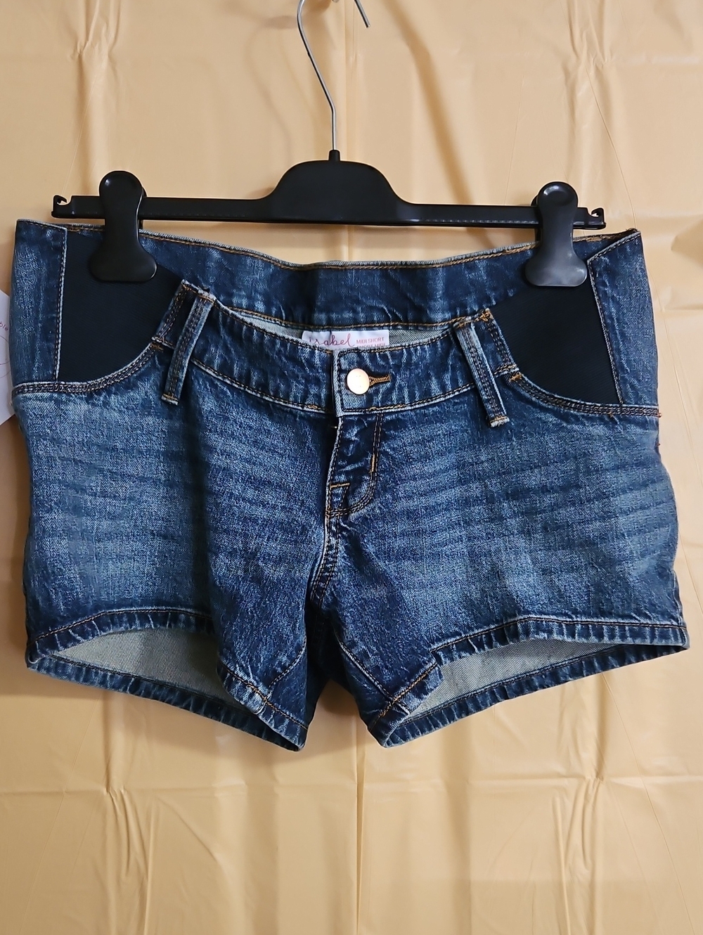 ISABEL MATERNITY BY INGRID & ISABEL SIDE PANEL MIDI SHORT: BLUE: NWT: SIZE 2